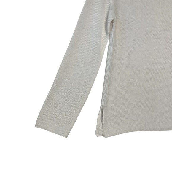 MASSIMO DUTTI sz Medium Top Round Neck Long Sleeves Luxury Knit Off White - Picture 6 of 6